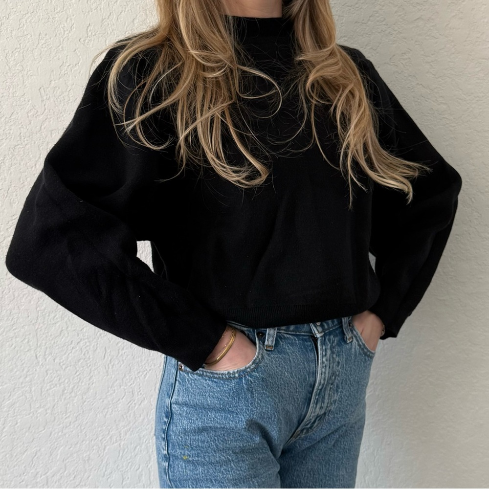 All Row Black Sweater - Size Small